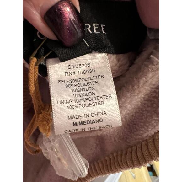 Love Tree Womens Jacket Size M Medium Tan Corduroy Reversible Shacket Pink Plaid - Picture 4 of 7